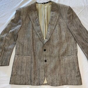 Vintage Countess Mara 48L Silk Tweed Sport Coat Blazer Mens Classic Preppy 90s